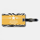 黄色のサッシースターゼブララゲージタグ ラゲッジタグ (裏面横)