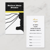 黄色のサロンの名刺とアポイントメントon ba 予約カード (正面/裏面)