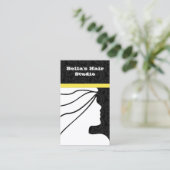 黄色のサロンの名刺とアポイントメントon ba 予約カード (スタンド正面)