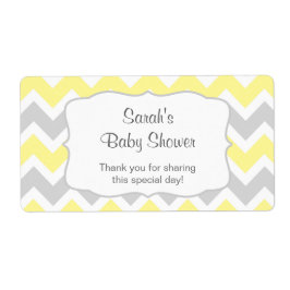 黄色のシェブロンの水のボトルまたはカスタマイズ好意 ラベル