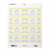 黄色のシェブロンの水のボトルまたはカスタマイズ好意 ラベル (フルシート)