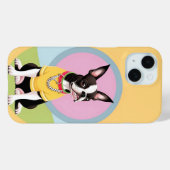 黄色のシャツを着たボストンテリアのイラスト Case-Mate iPhoneケース (裏面 (横))