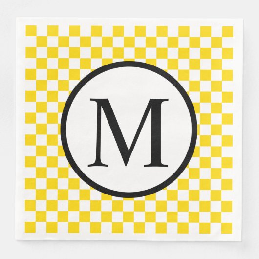 黄色のシンプルチェッカーボード付きモノグラム (正面)