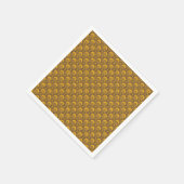 黄色のシームレスなヴィンテージダマスクパターン スタンダードカクテルナプキン (角)