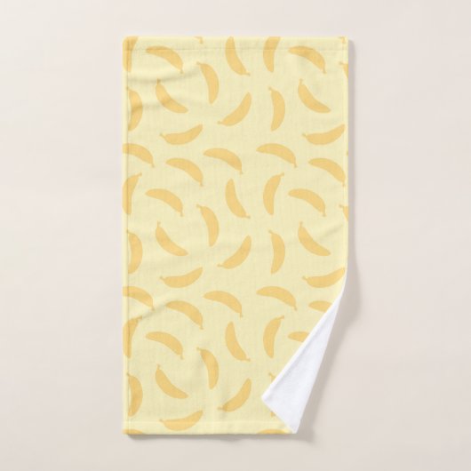 黄色のシームレスバナナパターン ハンドタオル (ハンドタオル)