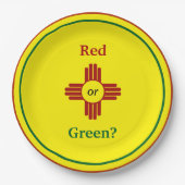 黄色のジア・サン・プーロ・ニュー・メキシコ ペーパープレート (正面)