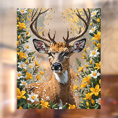 黄色のジェサミンに囲まれた白尾の鹿 ウィンドウサイン (シート2)
