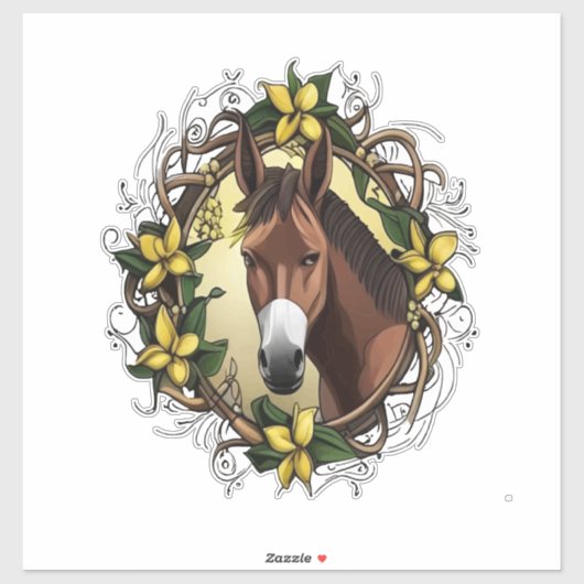 黄色のジェサミンのリースに囲まれたラバ シール (シート)