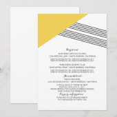 黄色のジオメトストライプリ情報カード 招待状 (正面/裏面)