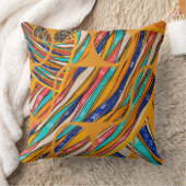 黄色のジオメトリパターン クッション (ブランケット)