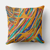 黄色のジオメトリパターン クッション (裏面)