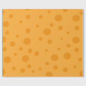 黄色のスイスチーズシームレスパターン ラッピングペーパー (フラット)