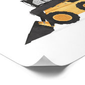 黄色のスキッドステアローダー建設 子供部屋インテリア ポスター (角)