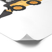 黄色のスキッドステア建設用子供部屋インテリア ポスター (角)