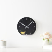 黄色のスキッパー・バタフライ・クロック ラウンド壁時計 (ホーム)