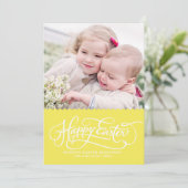 黄色のスクお洒落リプトハッピーイースターフォトカード シーズンカード (スタンド正面)