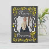 黄色のスクロカスタマイズール写真ホリデーカード シーズンカード (スタンド正面)