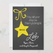 黄色のスクロカスタマイズール写真ホリデーカード シーズンカード (裏面)