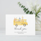 黄色のスクールバスの誕生日 サンキューカード (スタンド正面)
