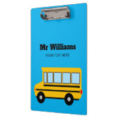 黄色のスクールバスイラストレーションカスタムクリップボード クリップボード (左)