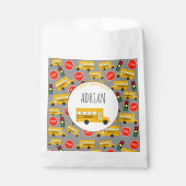 黄色のスクールバスストップのサイン信号誕生日 フェイバーバッグ (正面)