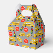 黄色のスクールバスストップのサイン信号誕生日 フェイバーボックス (裏面サイド)