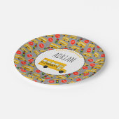 黄色のスクールバスストップのサイン信号誕生日 ペーパープレート (アングル)