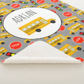 黄色のスクールバストップスサイン信号パターン シェルパブランケット (3/4)