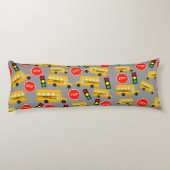 黄色のスクールバストップスサイン信号パターン ボディピロー (裏面)