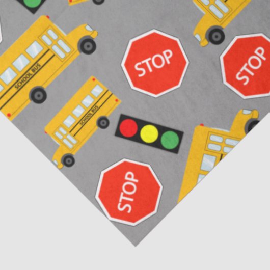 黄色のスクールバストップスサイン信号パターン 薄葉紙 (詳細)