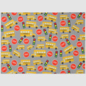 黄色のスクールバストップスサイン信号パターン 薄葉紙 (正面)