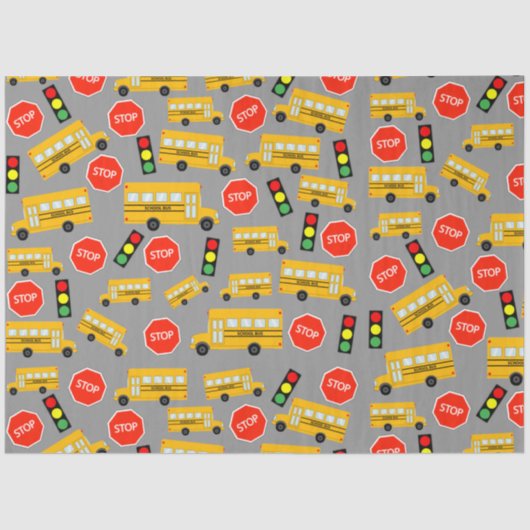 黄色のスクールバストップスサイン信号パターン 薄葉紙 (正面)