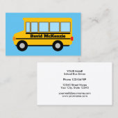 黄色のスクールバスドライバーの名刺テンプレート 名刺 (正面/裏面)