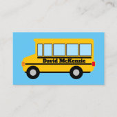 黄色のスクールバスドライバーの名刺テンプレート 名刺 (正面)