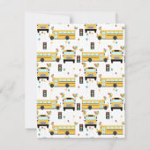 黄色のスクールバスパーティーキッズネーム ノートカード (裏面)