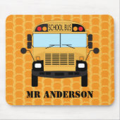 黄色のスクールバス先生の感謝 マウスパッド (正面)