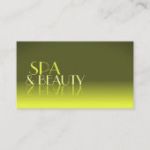 黄色のスタイリッシュグラデーション鏡フォント（写真あり） 名刺 (正面)