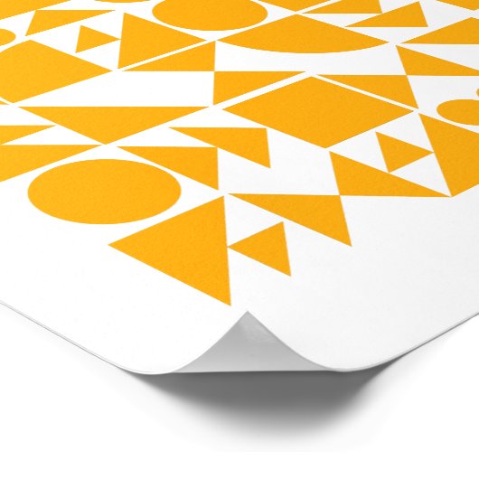 黄色のスタイリッシュ幾何モダン形状デザイン ポスター (角)