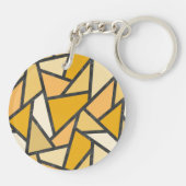 黄色のステンドグラス模様の色合い キーホルダー (裏面)