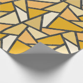 黄色のステンドグラス模様の色合い ラッピングペーパー (角)