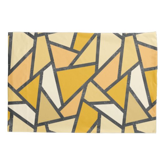 黄色のステンドグラス模様の色合い 枕カバー (裏面)