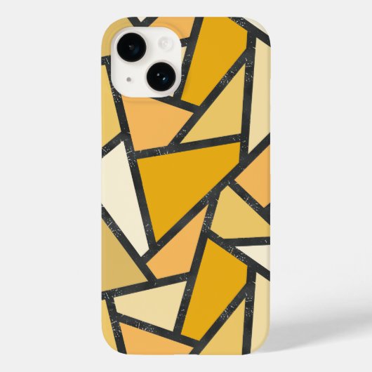 黄色のステンドグラス模様の色合い Case-Mate iPhoneケース (裏面)