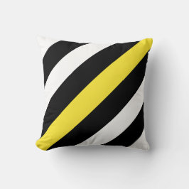 黄色のストライブ柄と白黒 クッション