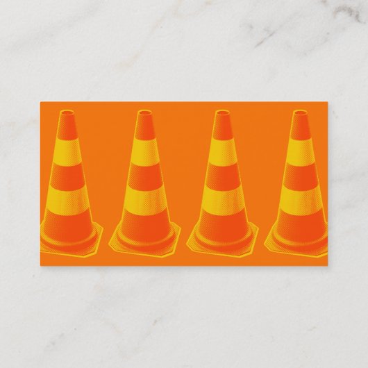 黄色のストライプが付いている交通円錐形 名刺 (裏面)