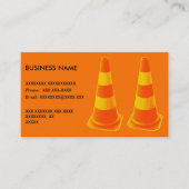 黄色のストライプが付いている交通円錐形 名刺 (正面)