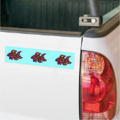黄色のストライプとの紫色のDitzyfish バンパーステッカー (トラック上)