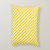 黄色のストライプの白エレガントの傾向色 アクセントクッション (裏面(縦))