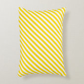 黄色のストライプの白エレガントの傾向色 アクセントクッション (正面(垂直))