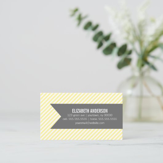 黄色のストライプの社会的なテレホンカード コーリングカード (スタンド正面)
