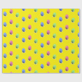 黄色のストライプイースターエッグ ラッピングペーパー (フラット)